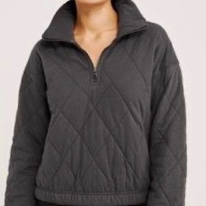 XS Abercrombie and Fitch, quilted grey half zip hoodie.